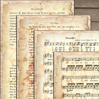 Klasická Hudba Skóre Materiál Papier Nevyžiadanej Vestník Dekorácie DIY Scrapbooking Staré Knihy Stránke Craft Papier