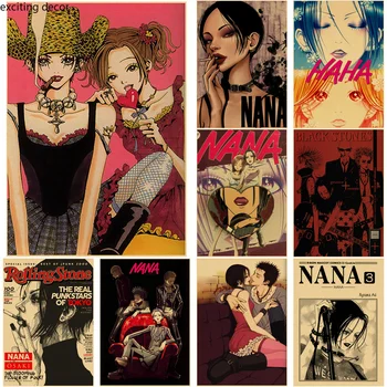 Klasické Anime NANA Retro Plagáty Manga Vytlačí Plagáty Kraft Papier DIY Vintage Izba Domov Kaviareň Dekor Estetické Umenie, Nástenné Maľby