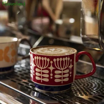 Kreatívne Nordic Štýl Ručne maľované Keramický Hrnček Porcelánovú Šálku Kávy Popoludní Šálku Čaju s Rukoväť Mlieko Pohár Osobnosti Pohár