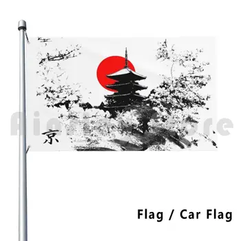 Kyoto, Japonsko Staré Kapitálu Vlajka Auto Vlajkou Zábavné Japonsko Japonské Kyoto Tokyu Svätyne Chrámu Origami Karate