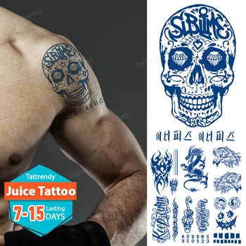 lebka totem tribal dočasné tetovanie nálepky nepremokavé šťavy atrament tetovanie a body art paitning anime veľké sexy na mužov chlapec rameno