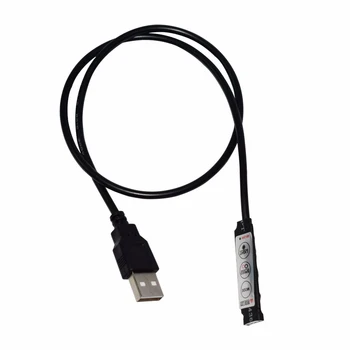 LED Pásy Svetlo RGB Konektor USB Kábel 4 Pin Conector Rgb Predlžovací Kábel pre SMD5050 3528 LED Svetlo Páska 3 Tlačidlo Ovládací DC5-24V