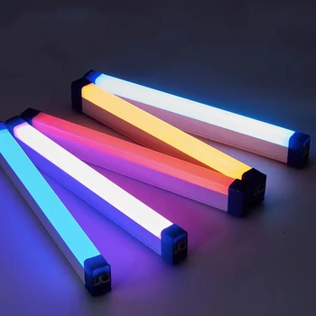 Led RGB Nočné Svetlo na Fotografovanie Vyplniť Svetla, Farebné Atmosféru Lampa Trubice Stick Svetlá Nabíjateľná Izba Dekor Svetlo S Magnetom