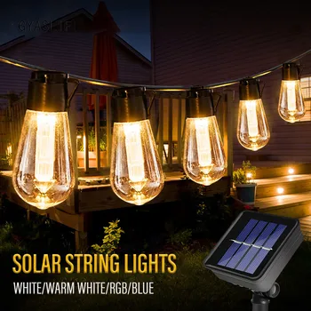 LED Solárne String Svetlá Vonkajšie Atmosféru Terasa Krajiny Papaya Svetlá Retro Slávnostné Garland Záhradný Nábytok Rozprávkových Svetiel