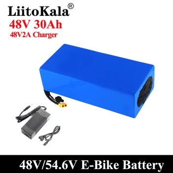 LiitoKala 18650 48V 30ah 20AH 15ah 12ah 25ah Lítiová Batéria 48V 1500W elektrický bicykel, batéria Postavený v 30A BMS 48V2A XT60
