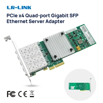 LR-LINK LREC9714HF-4SFP 1000Mpbs Sieťová Karta PCI Express x4 Quad-port Gigabit SFP Server Adaptér Intel I350 Chipset Založené