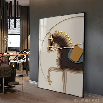 Luxusný Hotel Zvierat Kôň Moderné Nordic Dekoratívne Plátno Na Maľovanie Umenia, Tlače, Plagát, Obraz Na Stenu Škôlky, Obývacia Izba Domova