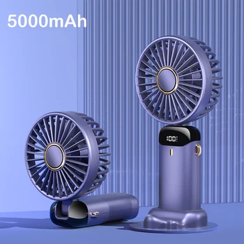 Malé Vreckové Ventilátor Mini Prenosné Ventilátor Domov USB Nabíjateľné Ventilátor, Digitálny Displej Multifunkčná Skladacia Visí na Krku Stolný Ventilátor