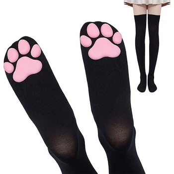 Mačacie Mäso Vankúš Kawaii Dievčatá Kolená Vysoké Ponožky 3D Mačací Pazúr Labky Legíny Nad Kolená Ponožky pre Ženy Cosplay Lolita Dlhé Pančuchy