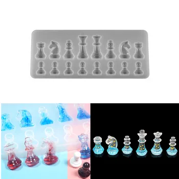 Medzinárodný Šachový Tvar Silikónové Formy pre UV Živice DIY Hliny Epoxidové Živice Prívesok Formy Šperky Robiť Ručne Šach Formy