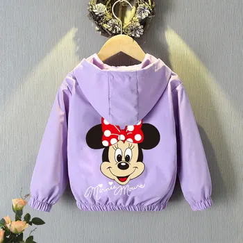 Mickey Mouse Cardigan Bundy Dievčatá Na Jar Jeseň Cartoon Minnie Športové Kabáty 2-12 Rokov Deti Vrchné Oblečenie Disney Oblečenie Pre Deti