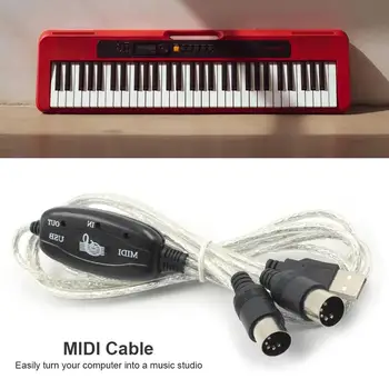 MIDI USB-OUT Kábel Rozhrania Adaptér pre Klávesnicu Elektronické Bicie Hudobné Converter PC Hudby Klávesnice MIDI USB Kábel