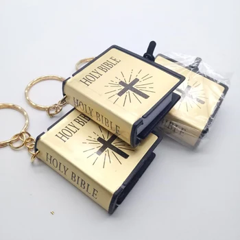Mini Bibliu Keychain Skutočný Papier Môžete Prečítať Náboženského Kresťanského Kríža Keyrings Držiteľ Auta, Kľúčenky Módne Darčeky, Šperky Nové