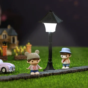 Mini Model Pouličné Lampy, Stolové Lampy, Dual Farebný Displej, Moss, Sukulentných Rastlín Dekorácie Tvorivé Dekorácie, Domáce Dekorácie