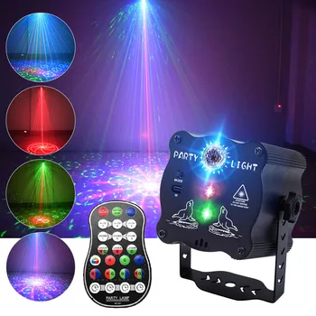 Mini RGB LED Stroboskop DJ, Disco Party Osvetlenie, ovládanie Hlasom Laserové Projekčné Etapy, Osvetlenie, Hudobné Vybavenie pre Domáce Vianočné Čítanie
