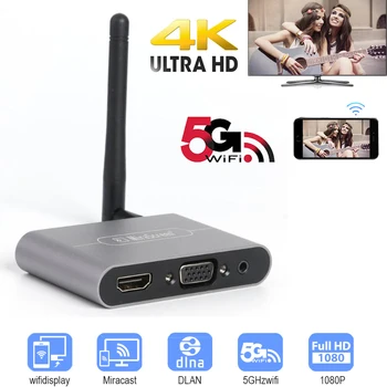 Mirascreen X6W Plus TV Stick 5G 4K Bezdrôtový Displej Wifi Dongle Adaptér kompatibilný s HDMI VGA Audio Video Converter Telefónu K TV