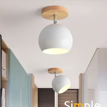 Moderné Drevené Stropné svietidlo, Spálne, Zariadenie Nastaviteľné Kovové Tienidlo Nordic Lampy na Chodbe Aisel Vnútorné Chodby v Svietidle