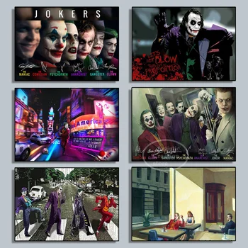 Moderné Joker Filmový Plagát Abstraktné Joker Obrázok Fajčenie Plátno Na Maľovanie Sexy Dievča Wall Art Obraz Steny V Obývacej Izbe Domova