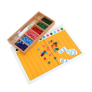 Montessori Desatinný Zlomok Doska/ Kocky Box Deti Učebné pomôcky Matematiky Vzdelávacie Zariadenia pre Primárnu Deti Matematiku Hračka