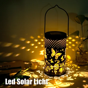 Motýľ Tieň Slnečné Svetlo Vonkajšie Nepremokavé Solárne Lampy Retro Solárne Svietidlo Projekcie Svetla Solárne záhradné svetlo Vonkajšie dekor