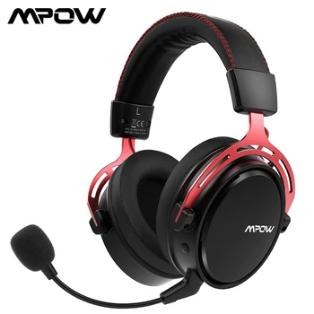 Mpow Vzduchu 2.4 G Wireless Gaming Headset 7.1 Priestorový Zvuk Herné Slúchadlá pre PC a PS4 s Dual Drive potlačenie Šumu Mikrofónu