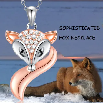 Móda Roztomilý Zvierat Prívesok Fox Vykladané Kryštálmi Náhrdelník Pre Ženy Veľkoobchod Šperky Retro Dlhým Reťazcom Náhrdelník Dievčatá Strana Darček