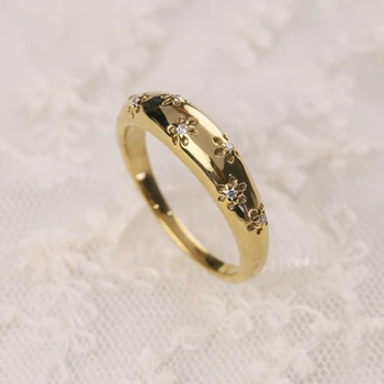Móda Zlatá Farba Kvetu Krúžok Cubic Zirconia Snubné prstene pre Ženy na Denné Nosenie, Party Doplnky, Šperky, Zásnubné Prstene 2022