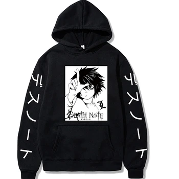 Nadrozmerné Hoodie Death Note Anime List Vytlačený Hoodie Harajuku Dlhý Rukáv Kawaii Oblečenie Pre Mužov, Ženy Zime Teplá Mikina