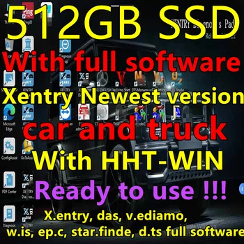Najnovšie Plný 2022.06 xentry Dianostic Softvér 512 gb diskom SSD pre MB STAR C4 C5 C6 SD Pripojenie xentry plný softvér , pripravené na použitie
