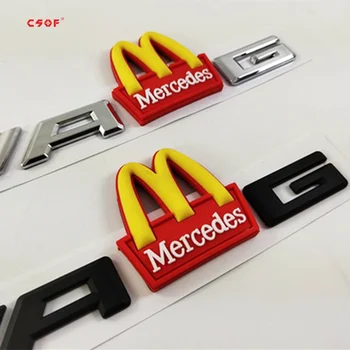 Najpredávanejšie osobnosti McDonald M zadné ostrohové logom AMG upravené zlato arch auto logo štítok slovo auto nálepky dekorácie