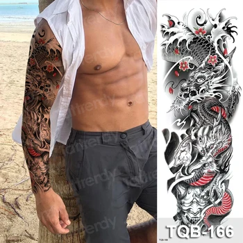 nepremokavé dočasné arm tattoo rukáv falošné dragon tribal lev mens falošné tetovanie čierne veľké sexy vody tetovanie pre chlapcov body art