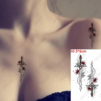 Nepremokavé Dočasné Tetovanie Nálepky Kvety Meč Kríž Dievčatá Flash Tetovanie Rameno, Zápästie Vody Prenos Falošné Tatto Body Art Ženy Muži