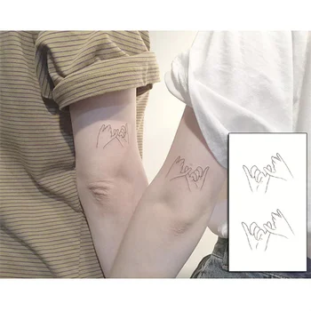 Nepremokavé Dočasné Tetovanie Nálepky, Vytiahnuť Háčik Vzor Pár Dospelých Rameno Nohu Falošné Tetovanie Mužov a Žien