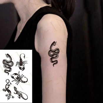Nepremokavé Dočasné Tetovanie Nálepky Zvieratá Scorpion Lizard Had Vody Prenos Flash Tetovanie Falošné Tetovanie Pre Deti, Mužov, Ženy
