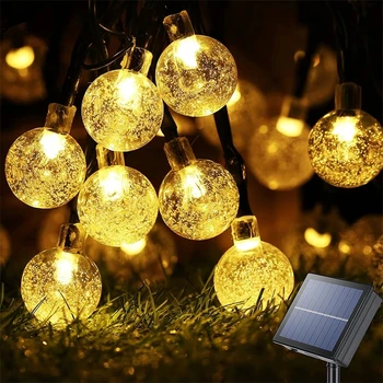 Nepremokavé Solárne Led osvetlenie Vonkajšie Crystal Ball String Svetlá 5M/7M/12M LED Solárne Lampy, Záhradné Dekorácie, Vianočné Girlandy
