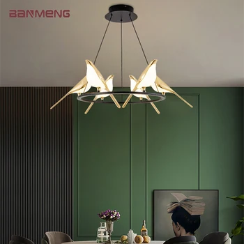 Nordic Moderné LED svetiel prívesok Straka vták model lustre na čítanie vnútorné osvetlenie domova, spálne, obývacia izba kuchyňa
