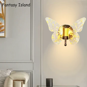 Nordic transparentné akrylátové zlaté nástenné svietidlo svetlo luxusné nástenné svietidlo obývacia izba, spálňa, schodisko, chodby tvorivé LED lampa