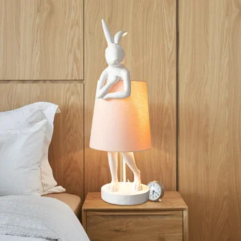 Nordic Zástera Králik Stolná Lampa Živice Zvierat Svetlá Stolná Lampa Taliansky Kreatívny Dizajnér Dekorácie Štúdia Spálňa Nočné Osvetlenie