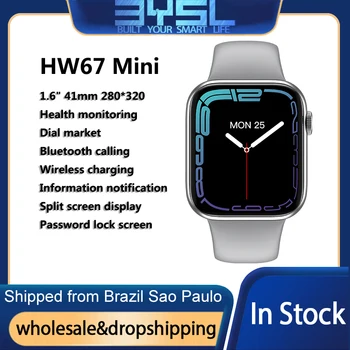 Nové HW67 Mini Smart Hodinky Series 7 Hlas Bluetooth Hovor Bezdrôtové Nabíjanie Srdcovej frekvencie Detekcie Muži Ženy Šport SmartWatch PK W57