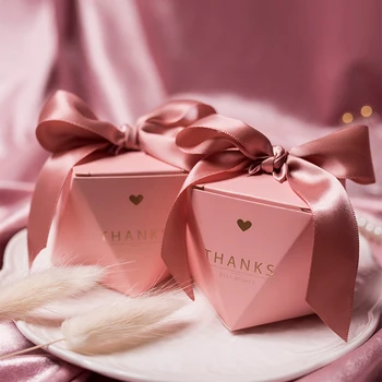 Nové Kreatívne Ružové Cukríky Boxy Svadobné Zdvorilosti a Dary Box Strana navrhne Baby Sprcha Papier Čokoláda Boxy Package