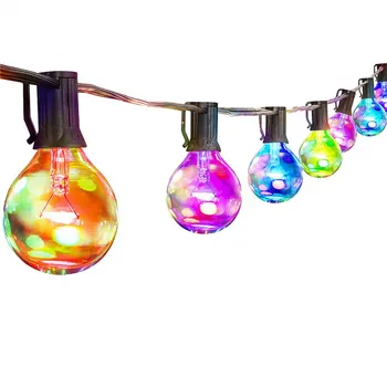 Nové! LED G40 Farebné Žiarovky Svete String Svetlá 25pcs Nádvorie Vodotesné Svietidlo Skla Žiarovky Svadobné Domov Záhrada Dekor