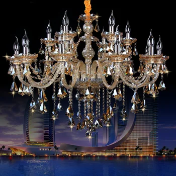 Nové Luxusné led krištáľový Luster K9 veľké krištáľové lustre 6/8/10/15/18 rameno Obývacia Izba moderne Listry De Cristal chandelies