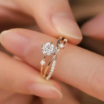 Nové Pazúry Dizajn Crystal Zirkón Zásnubné Prstene Pre Ženy, Ženské Svadobné Šperky, Doplnky, Darčekové Módne Ženy Krúžky