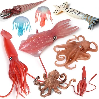 Nové Predaj Morských Zvierat Model Figúrky, Hračky Simulácia Squid Octopus Medúzy Skrutku PVC Akcie Obrázok detské Vzdelávacie Hračka Darček