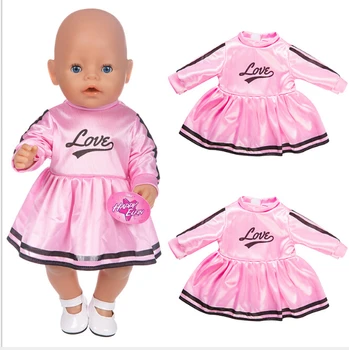 Nové ružové šaty Bábiky Oblečenie vhodné Pre 43 cm baby Doll oblečenie reborn Bábiky Príslušenstvo