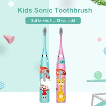 Nový Elektrický Zubná Kefka Pre deti Sonická elektrická zubná kefka Detský 1 3 hlavy Darček Batérie zubné kefky