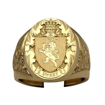 Nový Príchod 2021 Trend Prstene pre Mužov Šperky Kráľovská Pečať Lev Štít Odznak Stainless18K Zlaté Výročie Manželstva Strany Veľkoobchod
