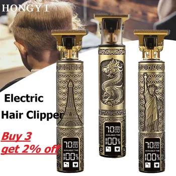 Nový textový vstup T9 Elektrické Hair Clipper Profesionálny Zastrihávač Vlasov pre Mužov Nabíjateľný Holiaci strojček Zastrihávač Brady holičstvo Vlasy Rezací Stroj