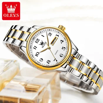 OLEVS 2022 Nové dámske Náramkové hodinky Originálne Luxusné Hodinky pre Dámy Nepremokavé z Nerezovej Ocele, Quartz Žena Náramkové hodinky Zlato