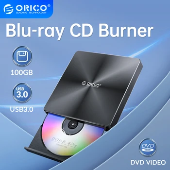 ORICO 100GB Blu-ray Portable BD CD Prehrávač CD-ROM Prehrávač CD Napaľovačka Spisovateľ Reader pre PC, Notebook, Windows blu ray Prehrávač 4K